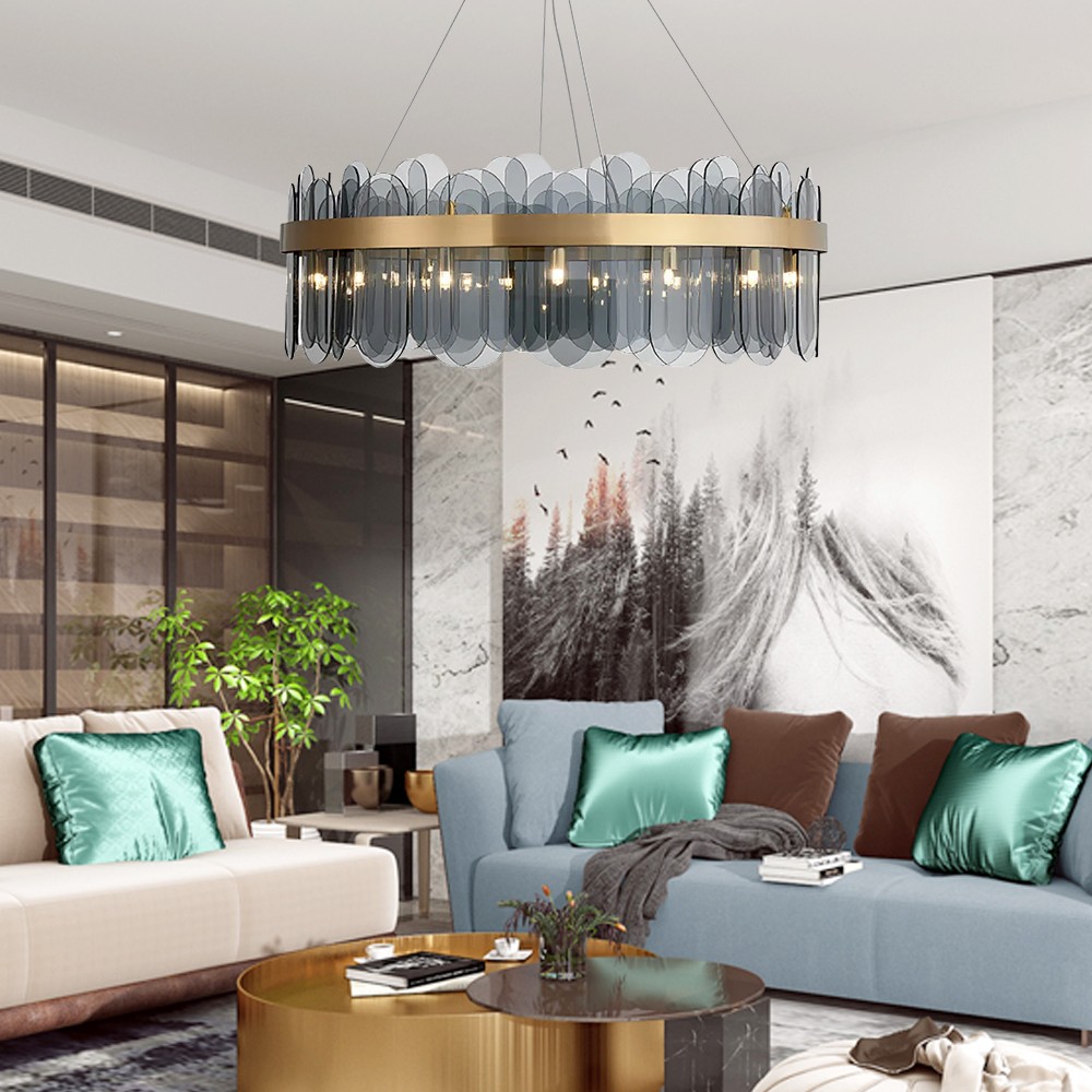 Modern Round Glass Chandelier