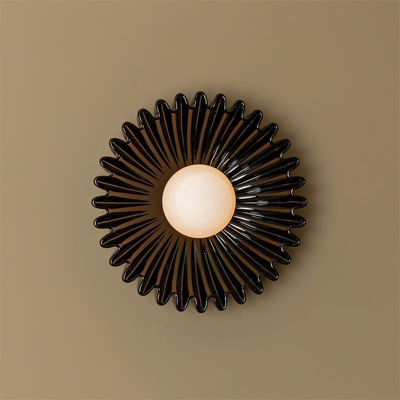 Sculptural Ceramic Wall Sconce – Opal Globe Sconce with Ceramic Finish KL246
