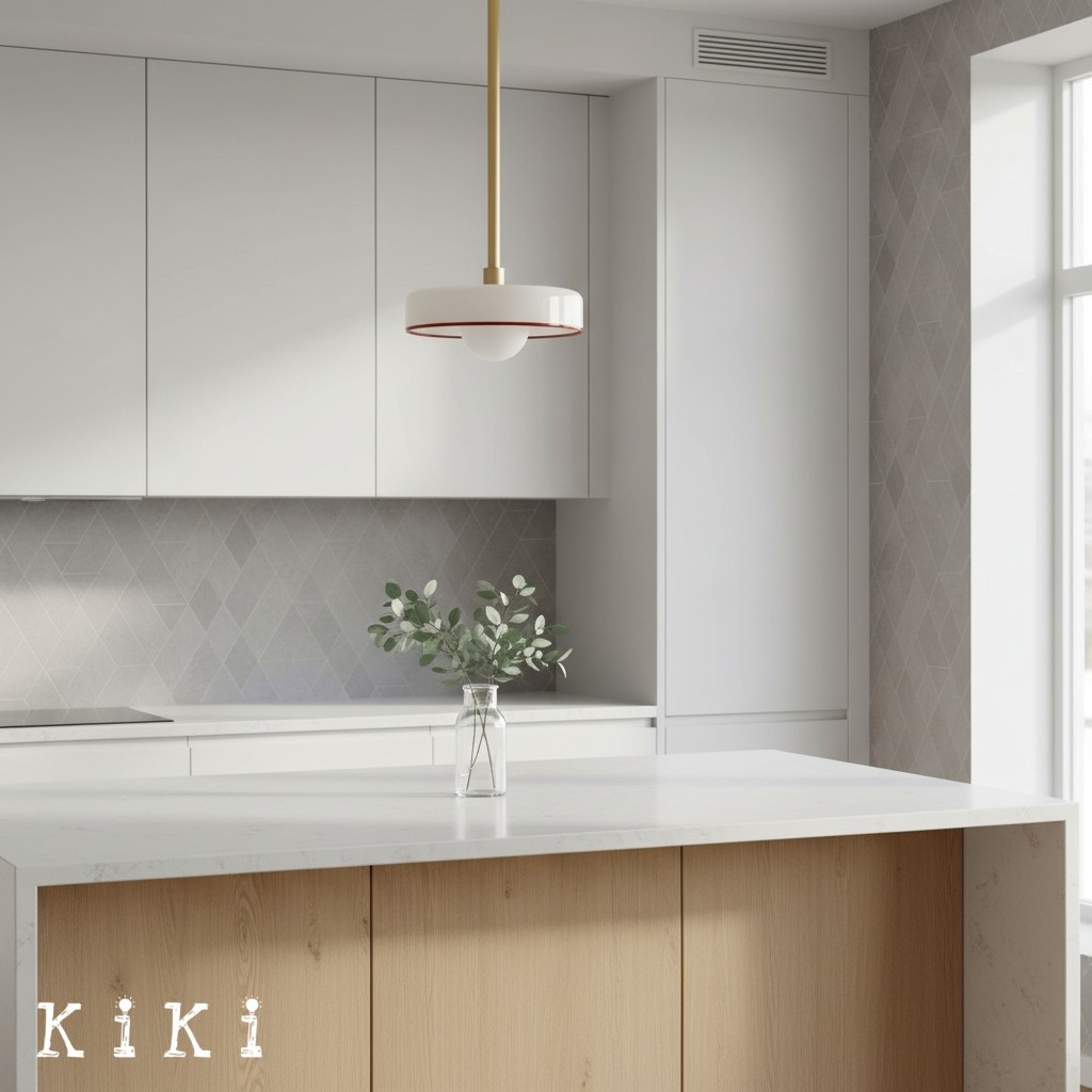 Metal Rod Glass Disc Orb Pendant Light KL923