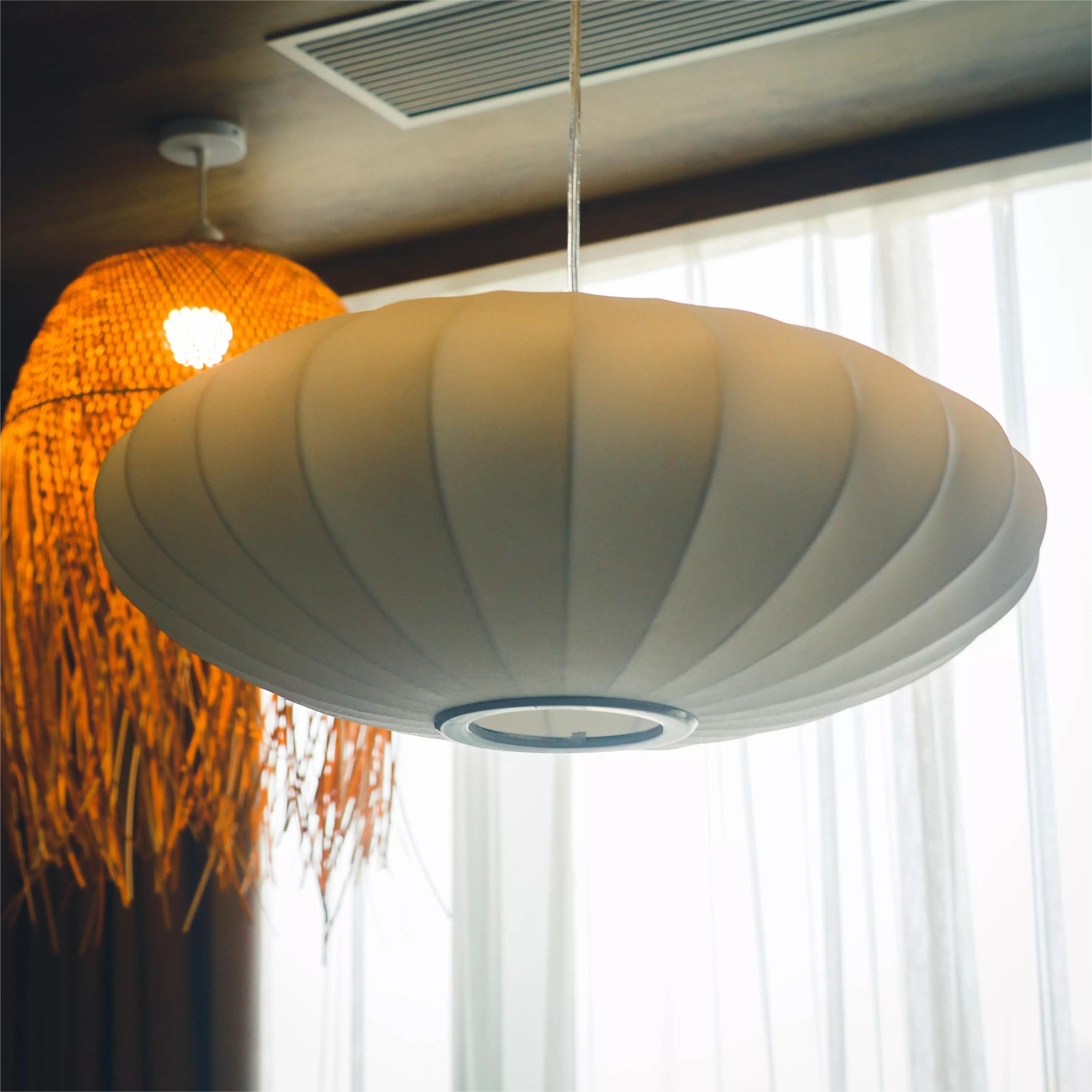 Lightweight Nelson Bubble Pendant Light - Modern Silk Pendant Light for Office or Lounge