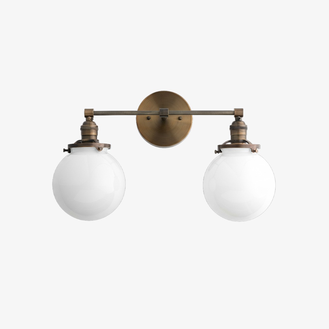 Lumio Globe Glass Globe Vanity Light - Modern Two Light Bathroom Sconce KL1404