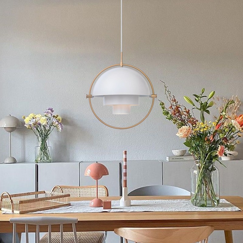 Multi-Lite Pendant Light - Layered Metal Pendant Lamp For Kitchen Island