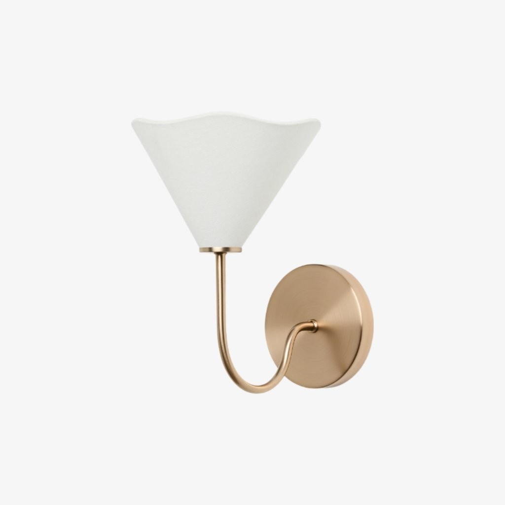 Kysara Floral Design Wall Sconce - Chic Satin Brass Sconce for Bathroom and Hallway KL1628