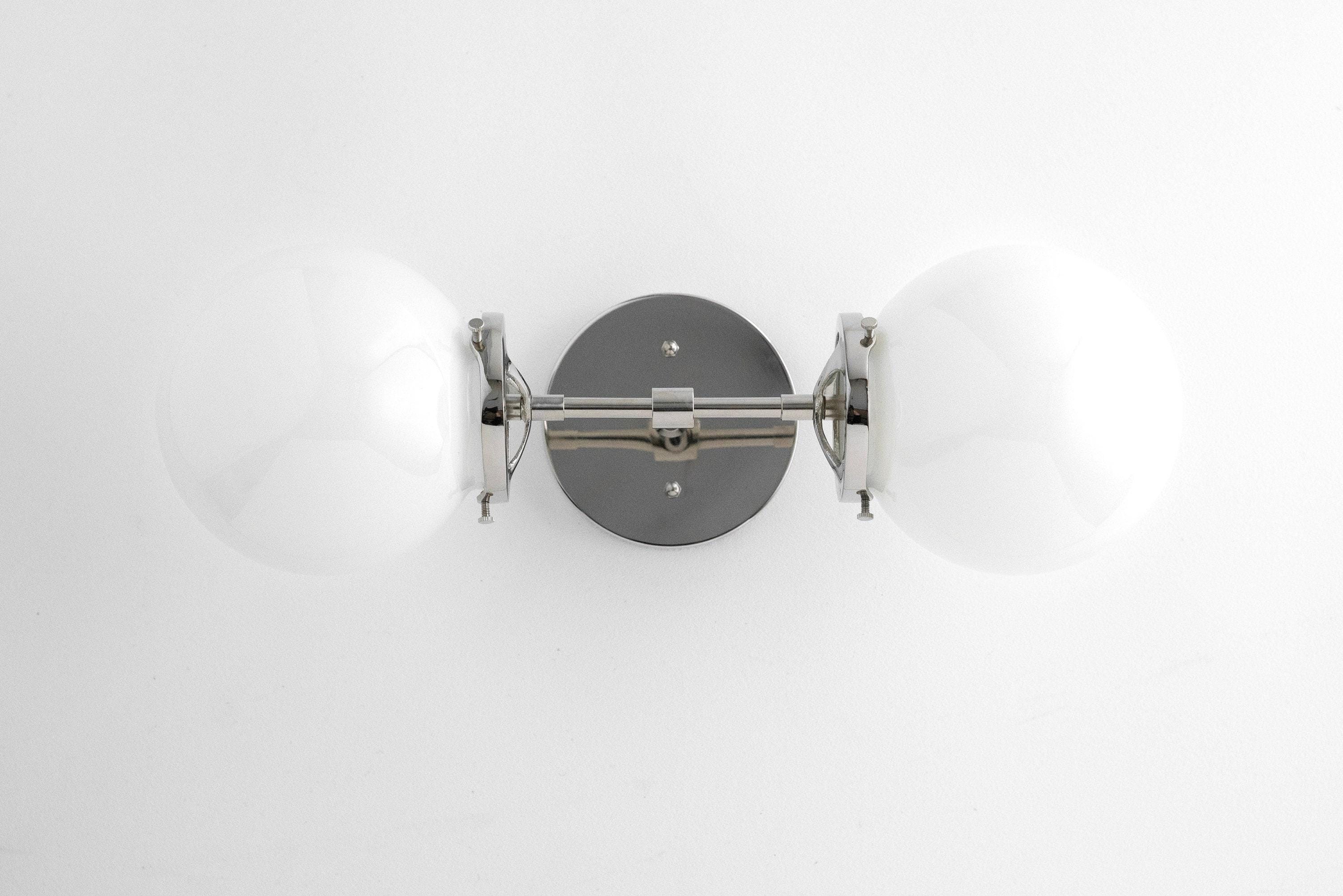 Lumio Globe Art Deco Vanity Light -  Opal Globe Bathroom Sconce KL1416