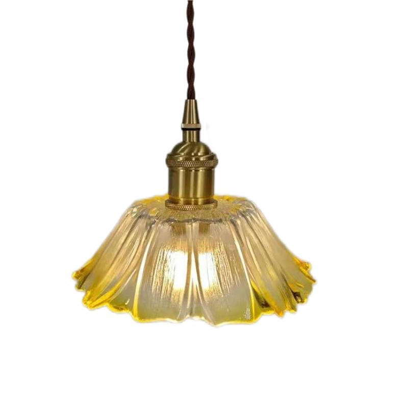 Retro Lotus Creative Glass Pendant Lamp