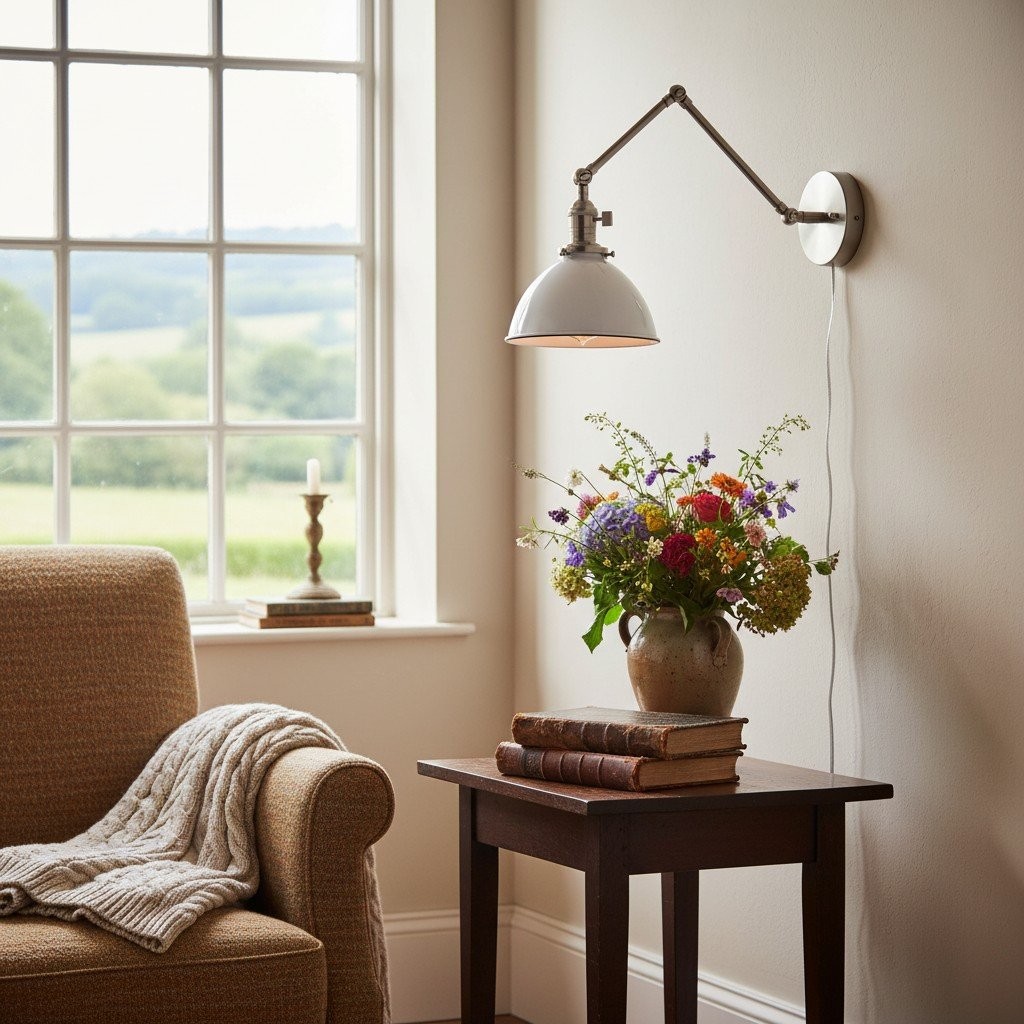 Conique Metal Vintage Industrial Swing Arm Wall Lamp - Adjustable Dome Shade for Study KL1440