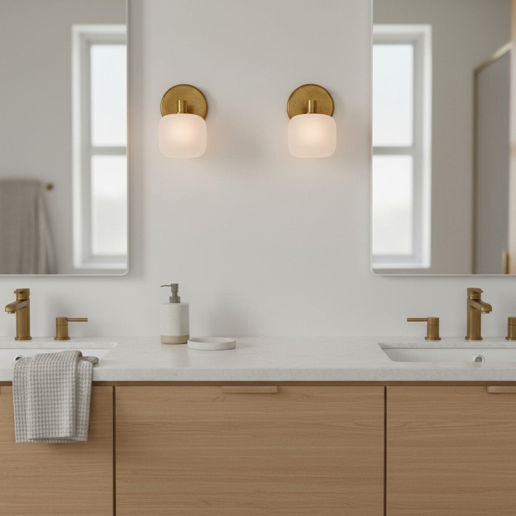 Lirra Frosted Glass Cylinder Wall Lamp - Modern Minimal Bathroom Vanity KL1698