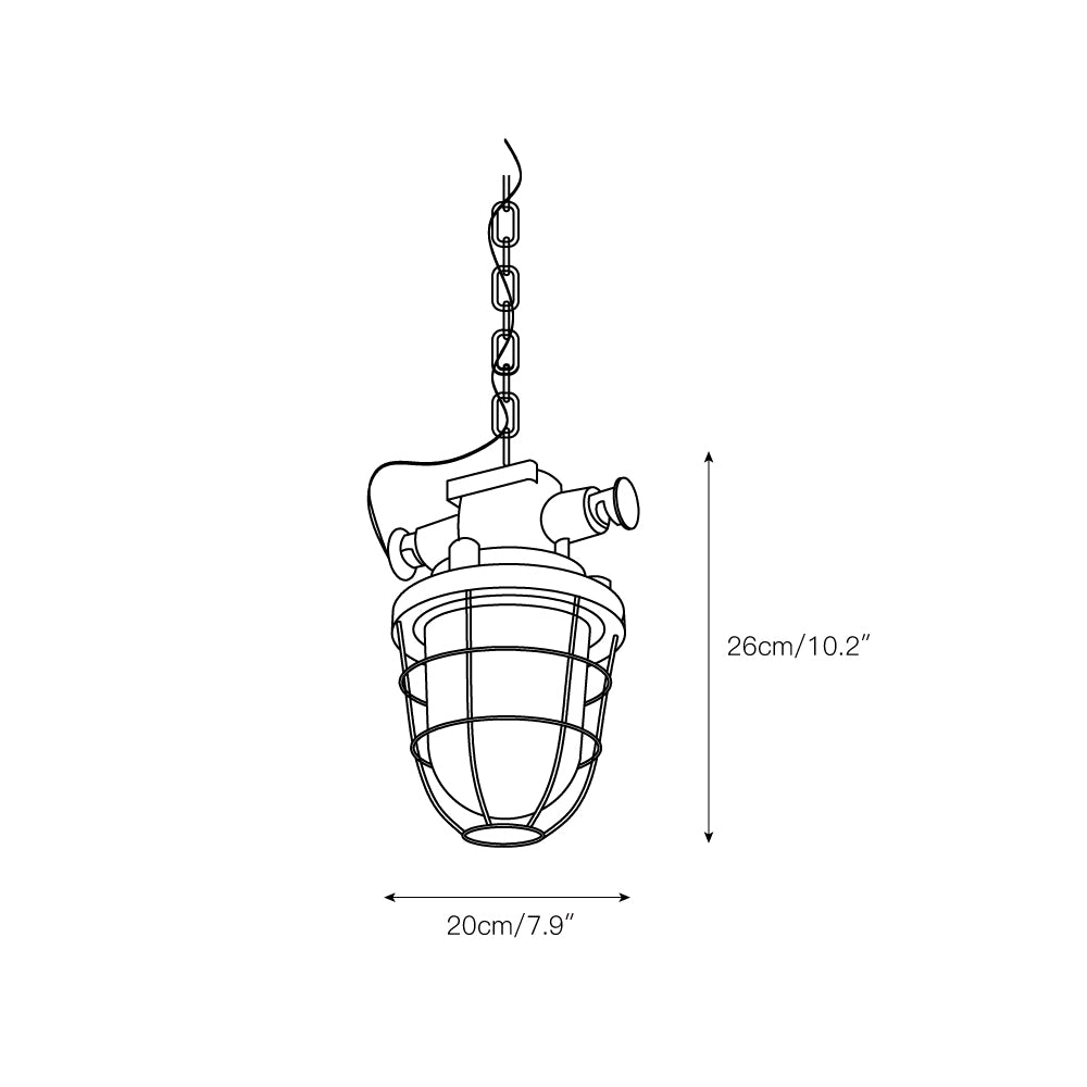 Bulkhead Cage Pendant Light D629