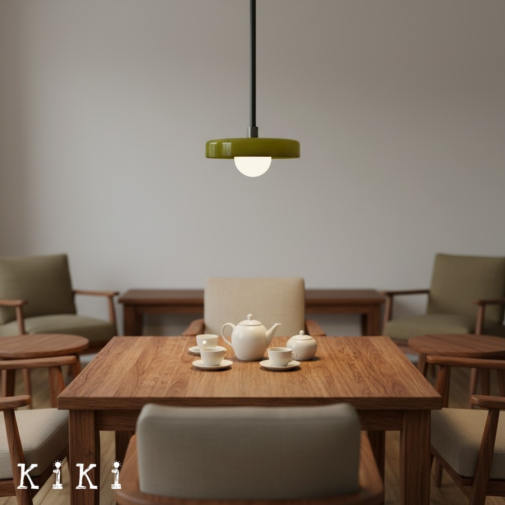 Metal Rod Glass Disc Orb Pendant Light KL923