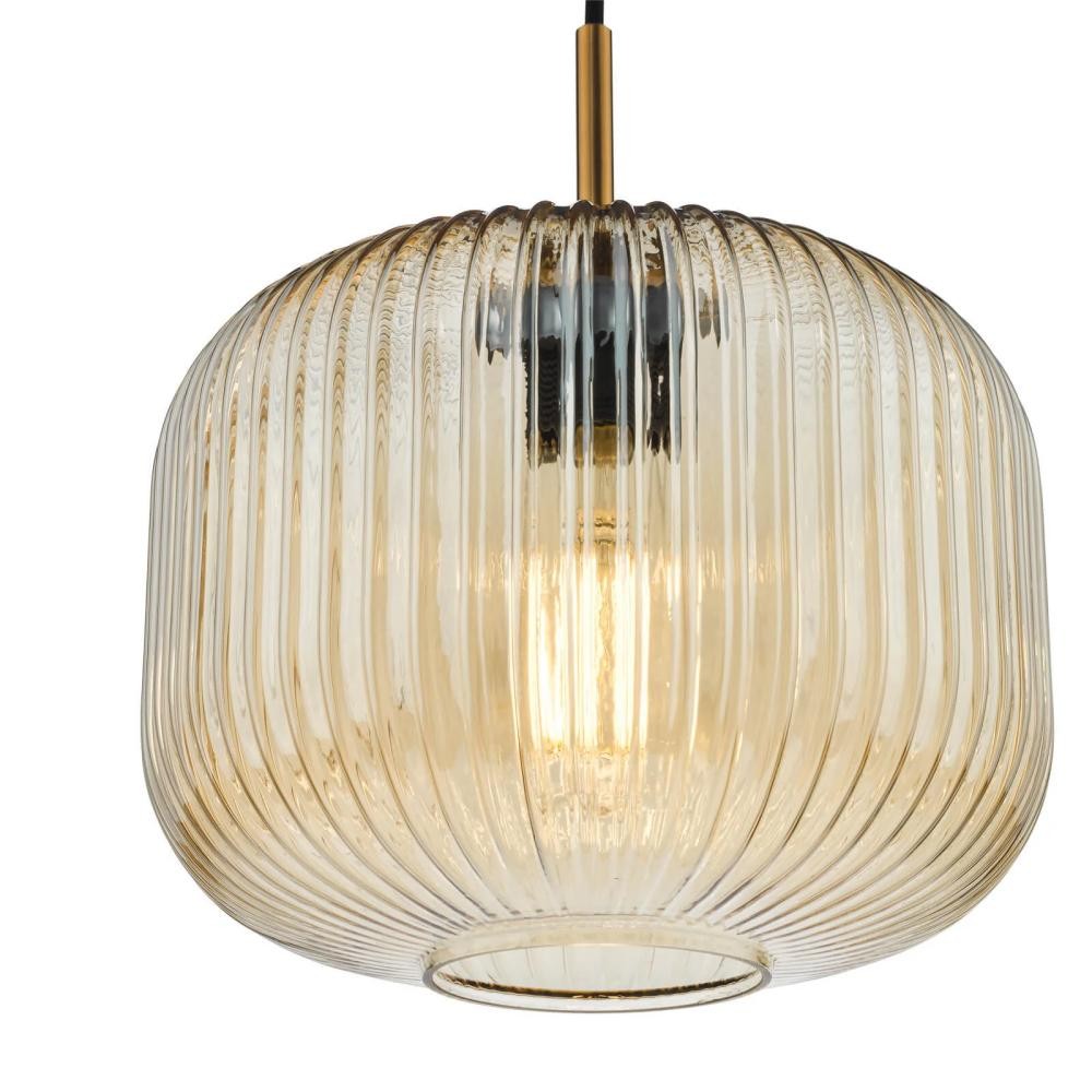 Demarius 1 Light Ribbed Glass Pendant Lamp