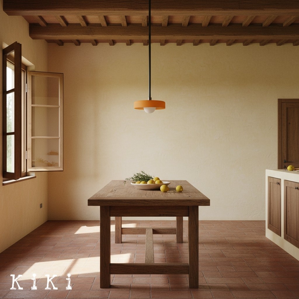 Metal Rod Glass Disc Orb Pendant Light KL923
