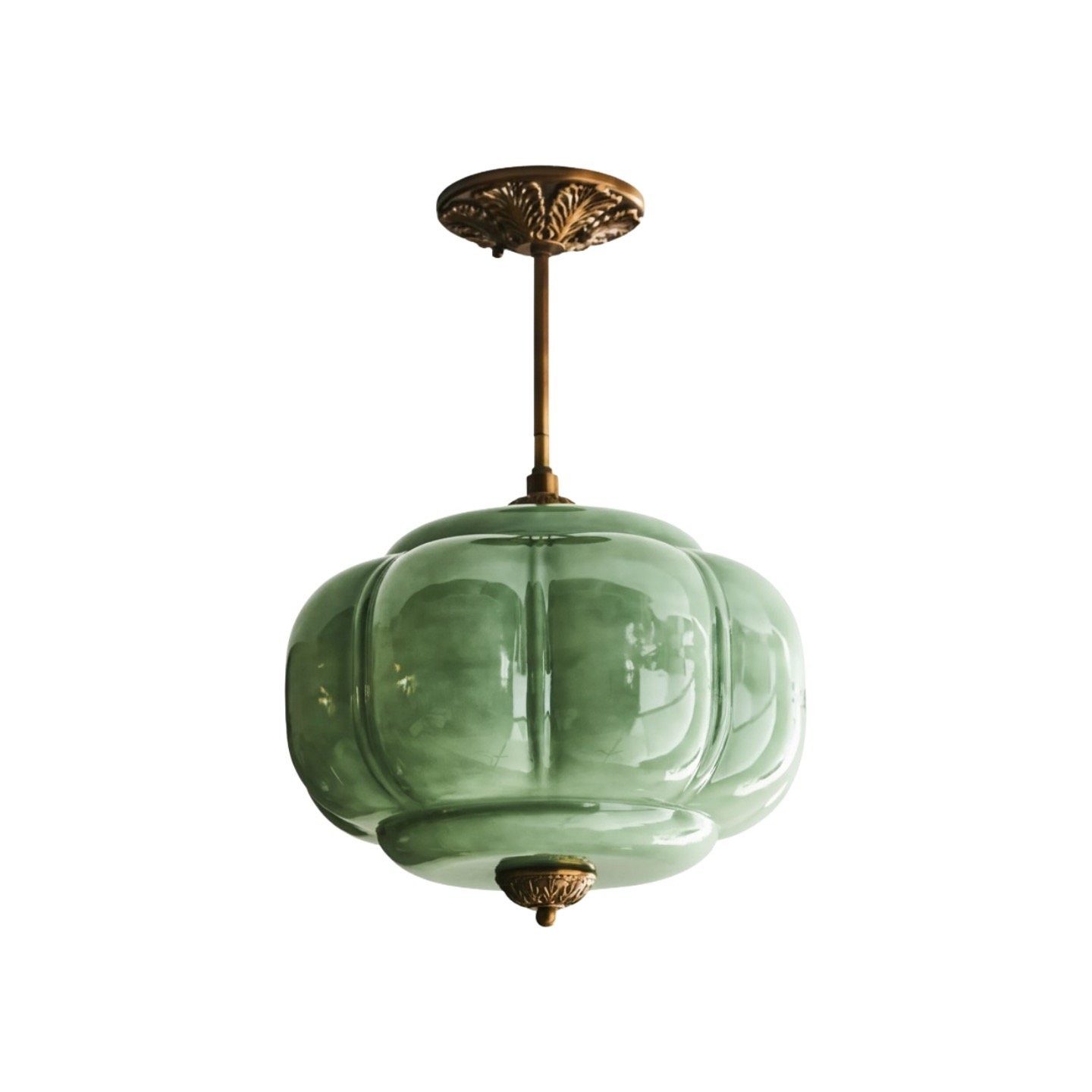 Eloise Vintage Glass Pumpkin Pendant Light - Decorative Lighting for Kitchen KL1453