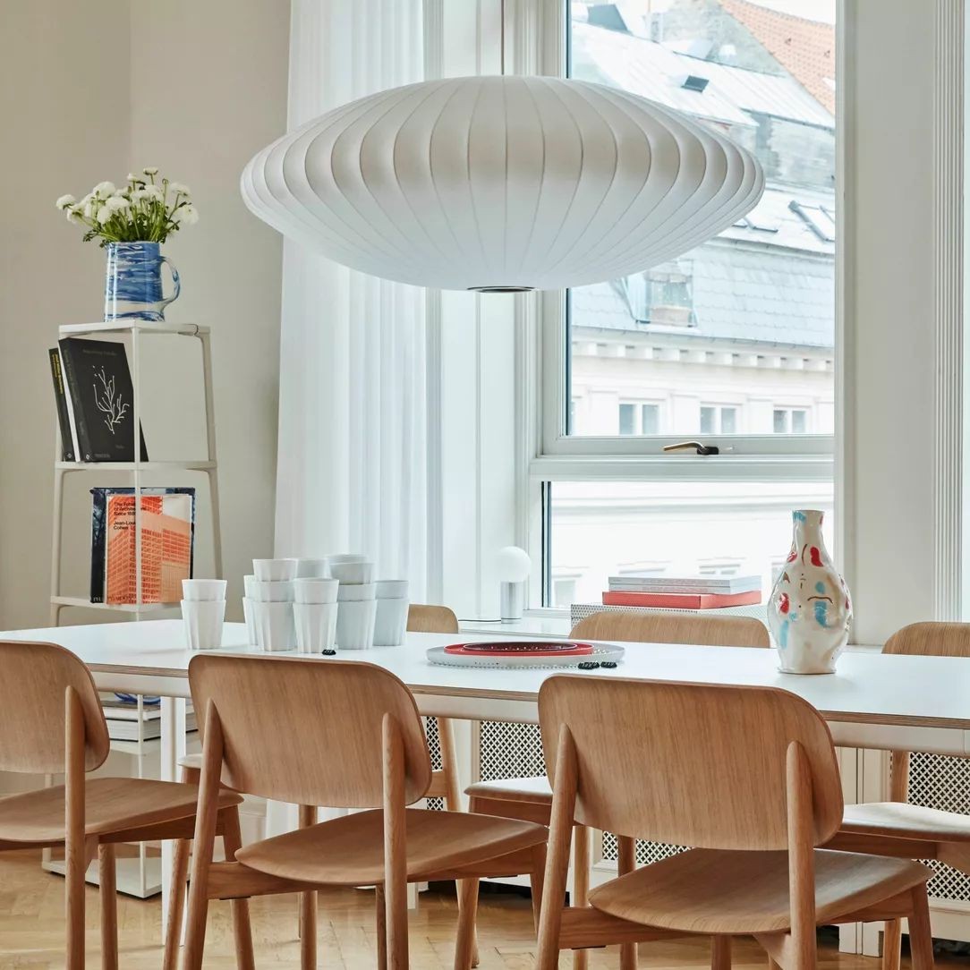 Lightweight Nelson Bubble Pendant Light - Modern Silk Pendant Light for Office or Lounge