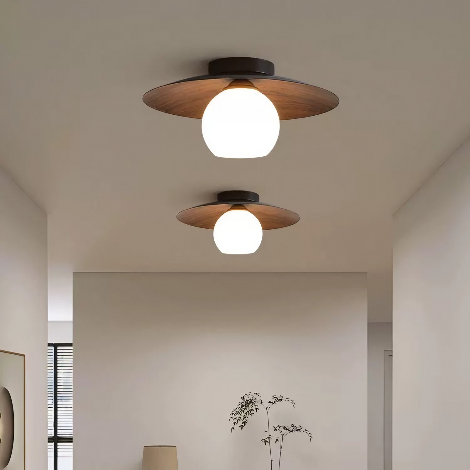 Nordic Ribbed Glass Dome Ceiling Light KL156