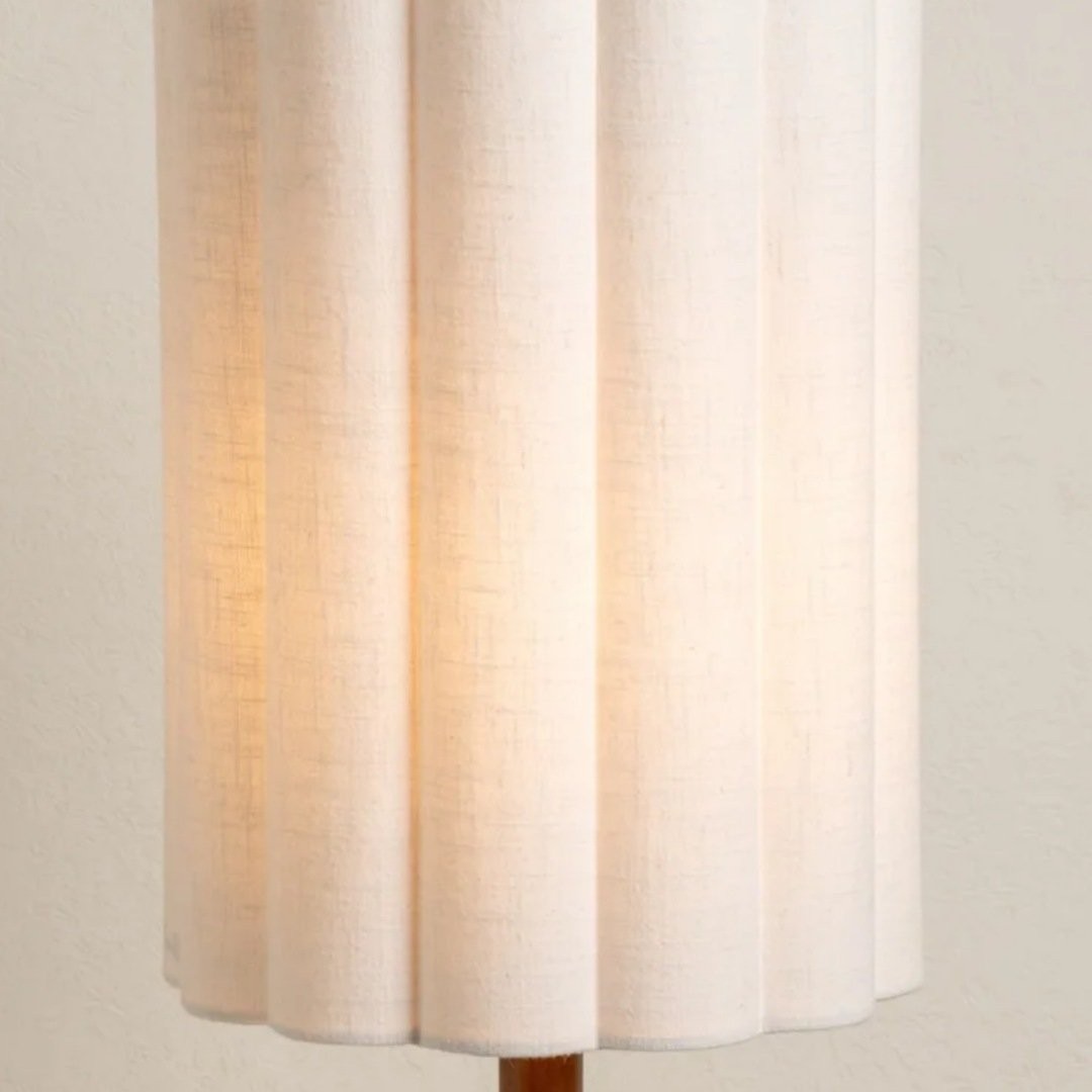 Linbron Minimalist Fabric Shade Table Lamp - Cylinder Stripe Table Lamp for Office and Lounge KL1662