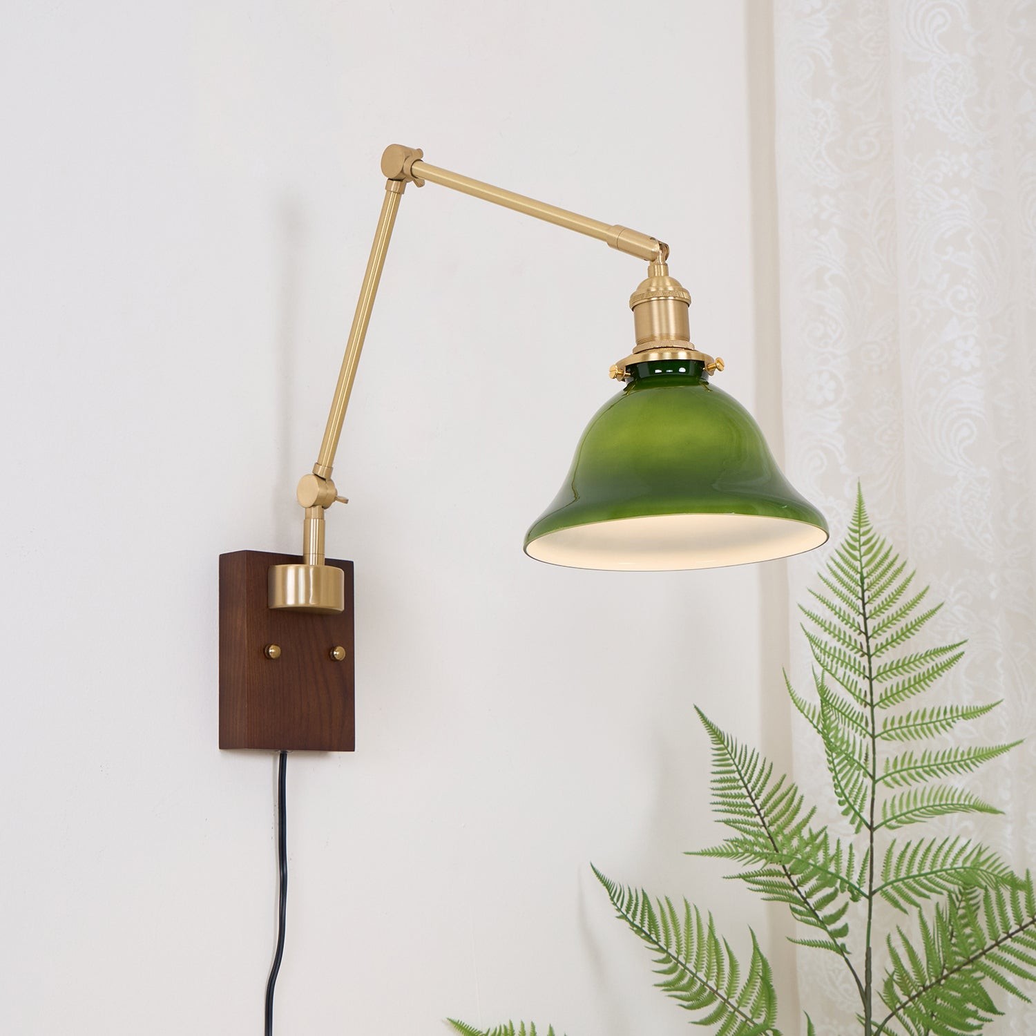 Banker Swing Arm Plug In Wall Light KL240