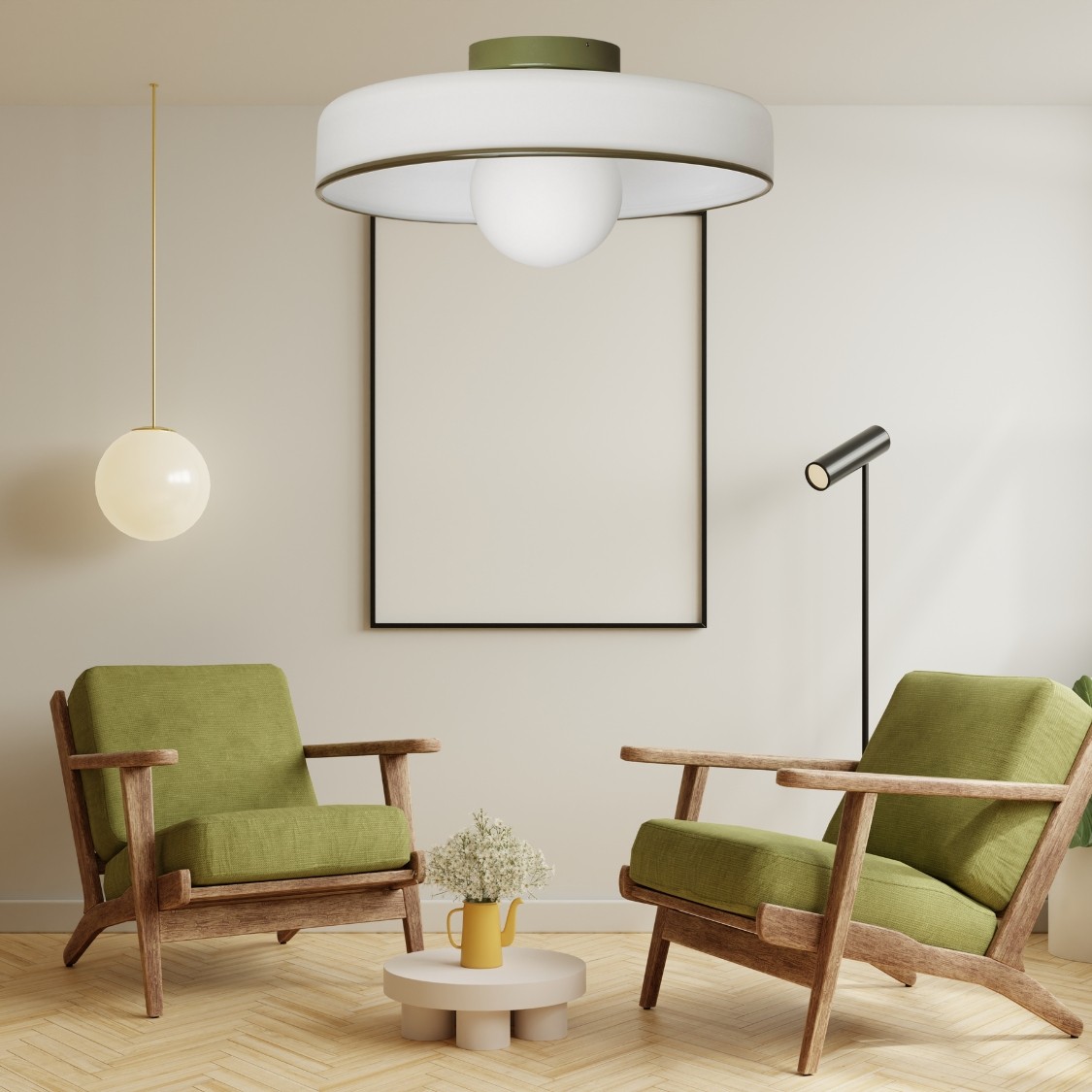 Kalo Round Glass Metal Base Wall Light Ceiling Light- Disc Orb Wall Sconce for Modern Interior KL922