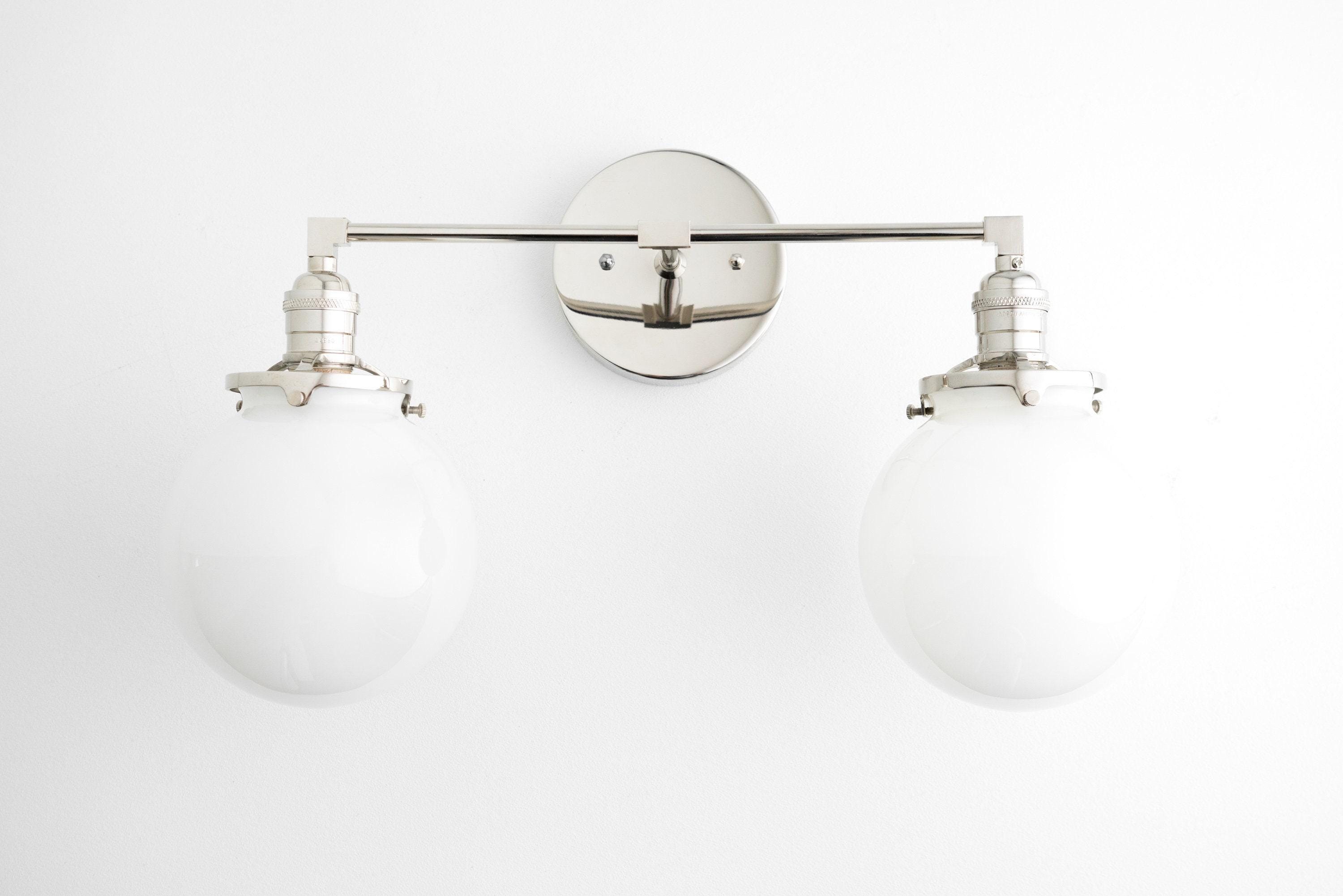 Lumio Globe Glass Globe Vanity Light - Modern Two Light Bathroom Sconce KL1404