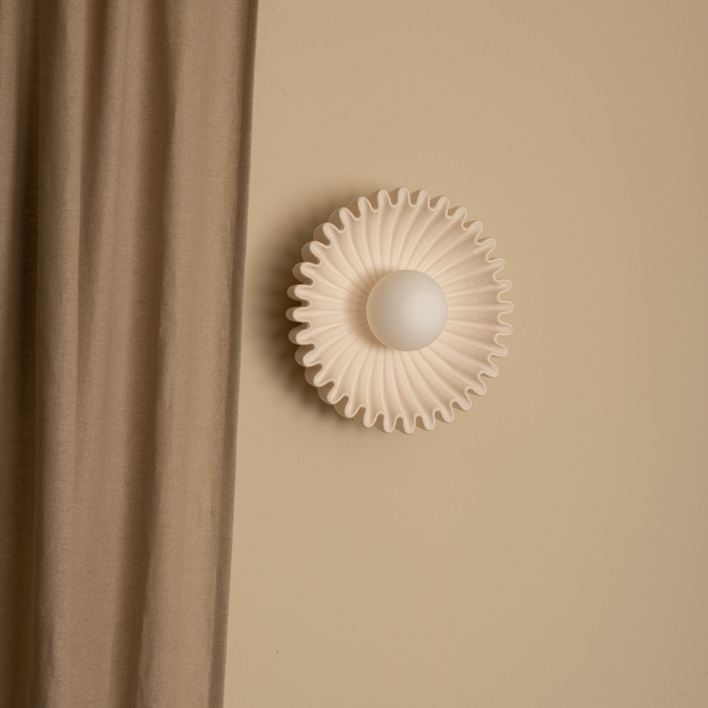 Sculptural Ceramic Wall Sconce – Opal Globe Sconce with Ceramic Finish KL246