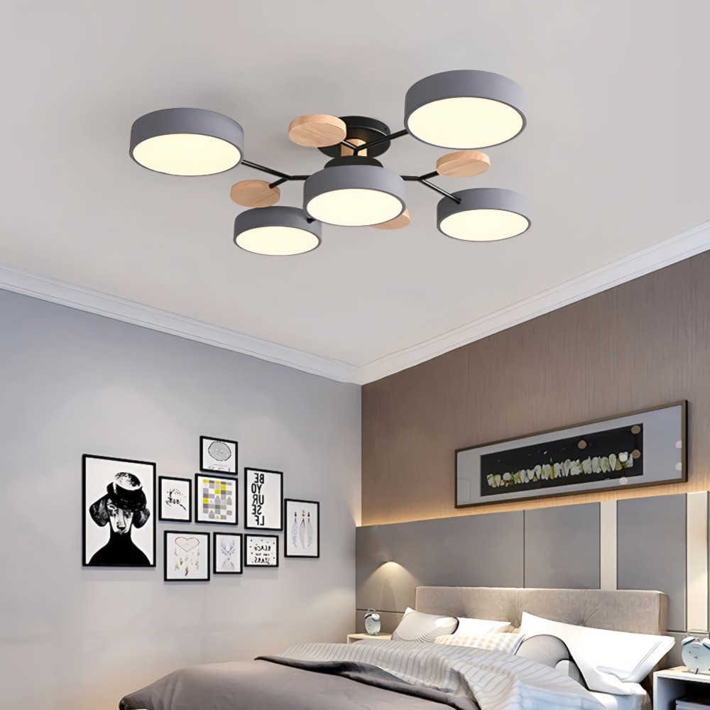 Nordic LED Branched Circle Wooden Ceiling Light KL39