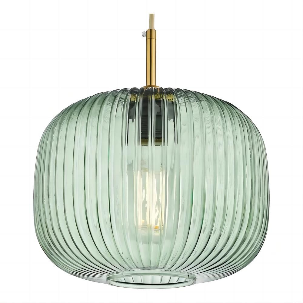 Demarius 1 Light Ribbed Glass Pendant Lamp