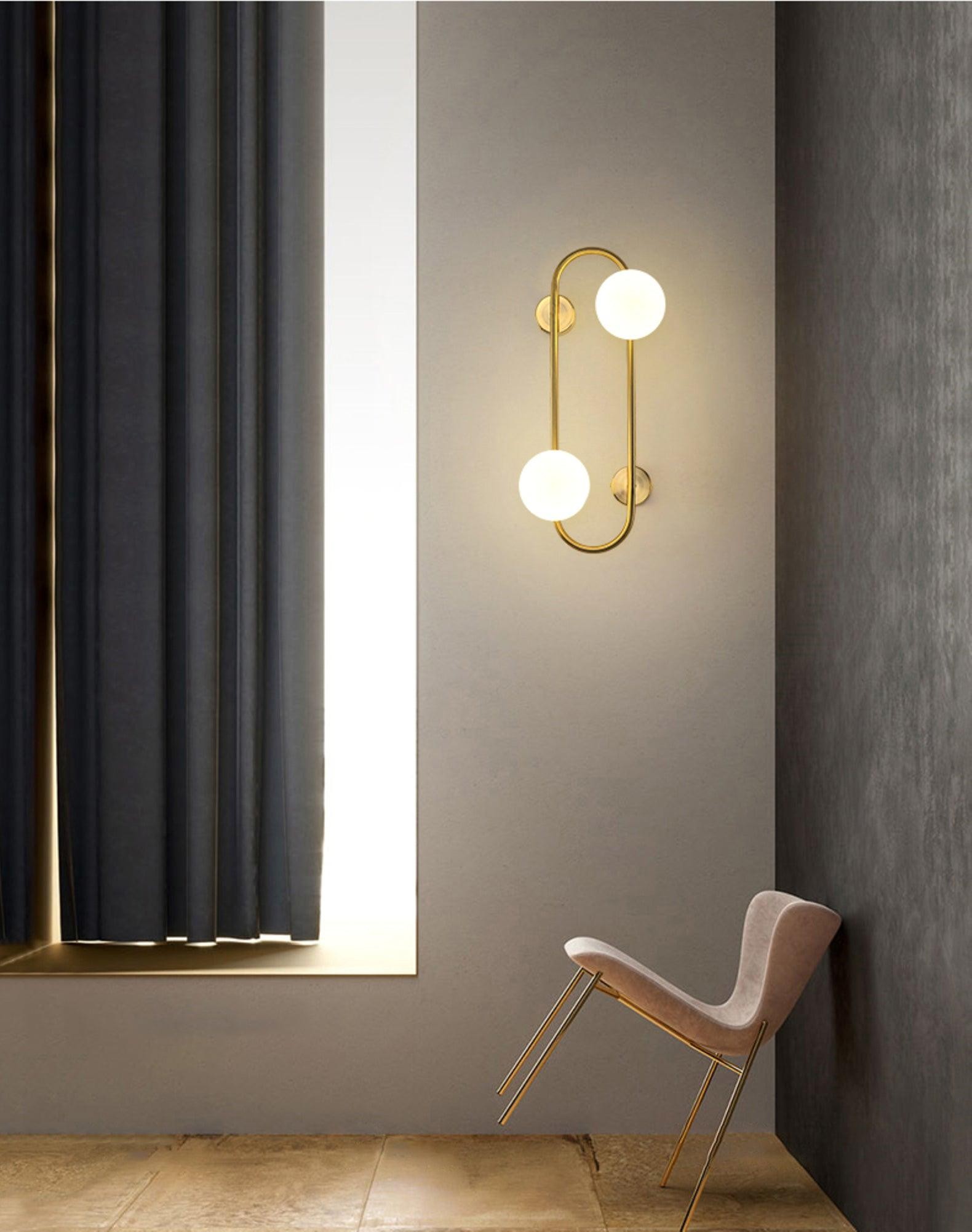 Nordic Modern Geometric Glass Globe Wall Lamp KL270