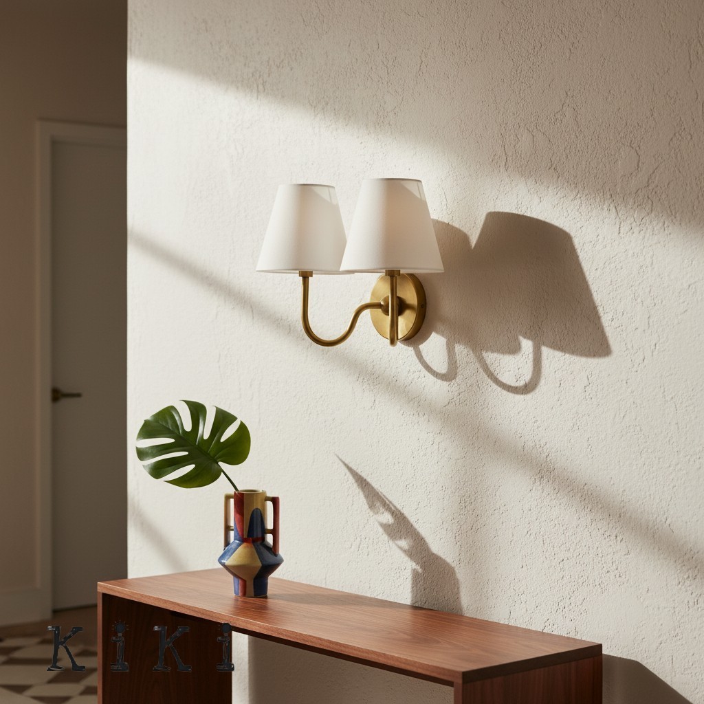 Luvora Vintage Pleated Shade Wall Lamp - Refined Linen Sconce For Bathroom or Corridor KL1272