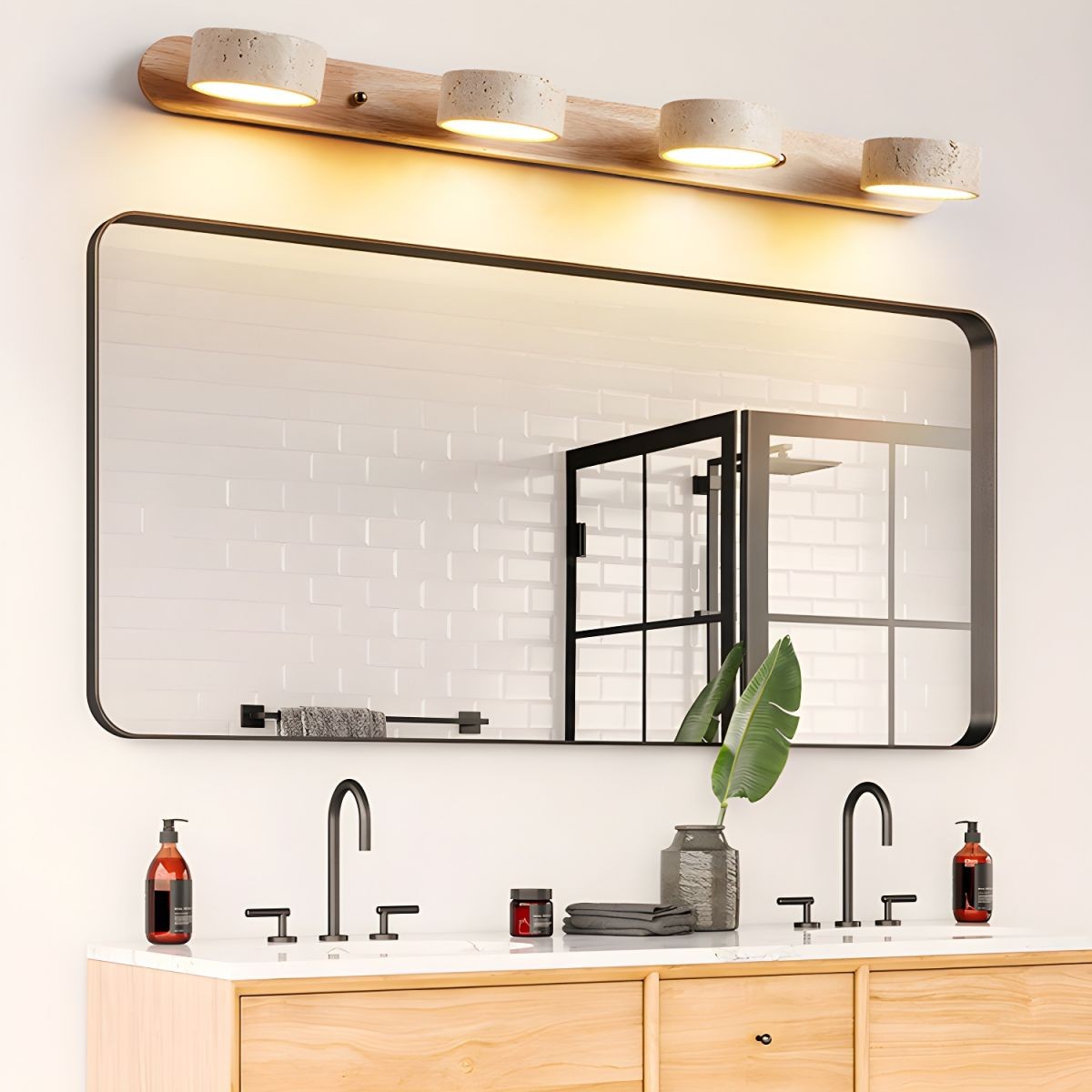 Minimalist Multi Light Travertine Wall Sconce KL892