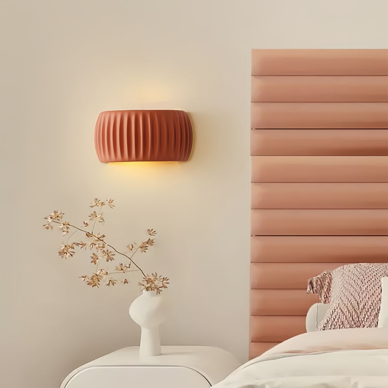 Nordic Minimalist Resin Ribbed Wall Sconce KL116