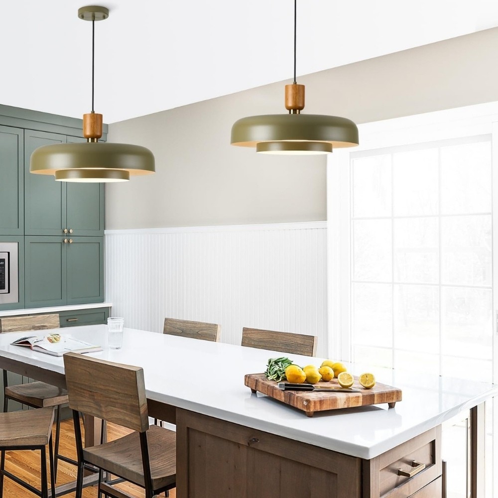 Natural Circle Modern Wooden Pendant Light KL1101