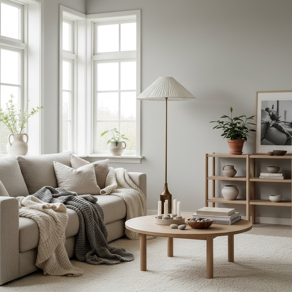 Linen Scalloped Floor Lamp – Soft Linen Pleats with Refined Metal Base KL1535