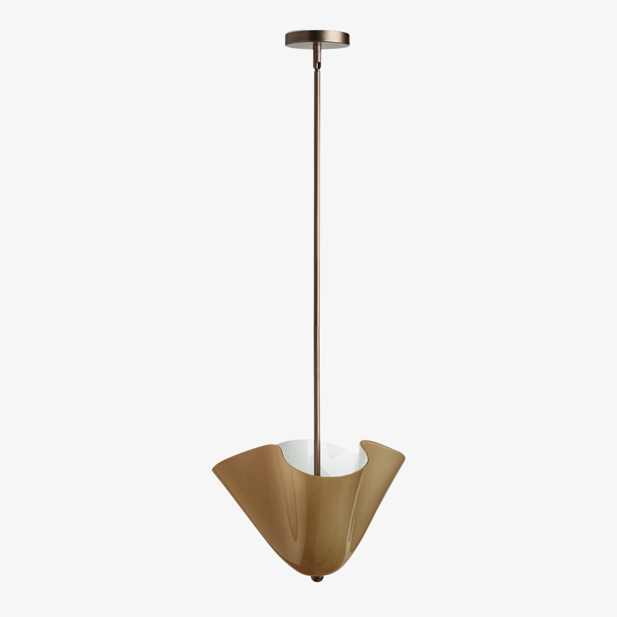 Bellina Radner Pendant Light – Colored Glass Shade with Brass Detail for Modern Spaces KL1417