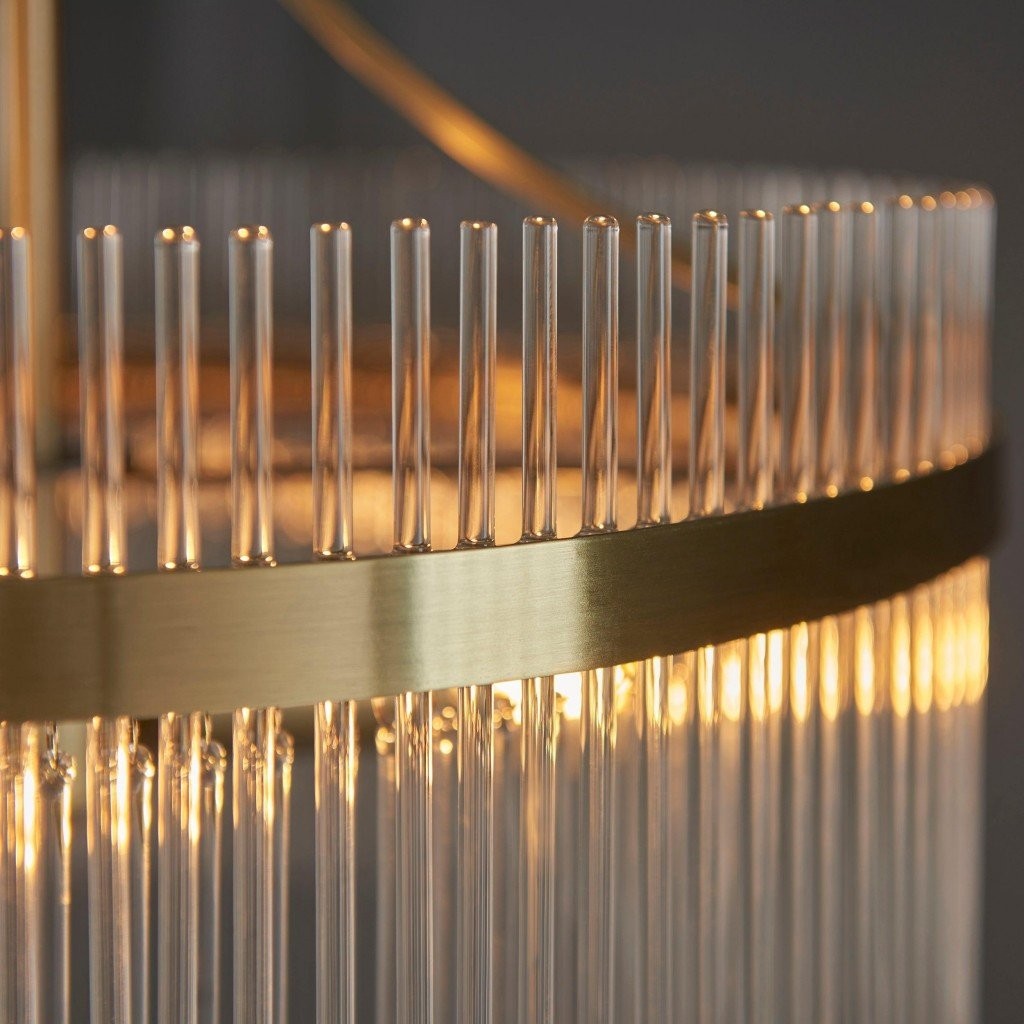 RibGlow Pendant Light - Trio Pendant with Elegant Glass Rods for Dining or Hallway KL1814