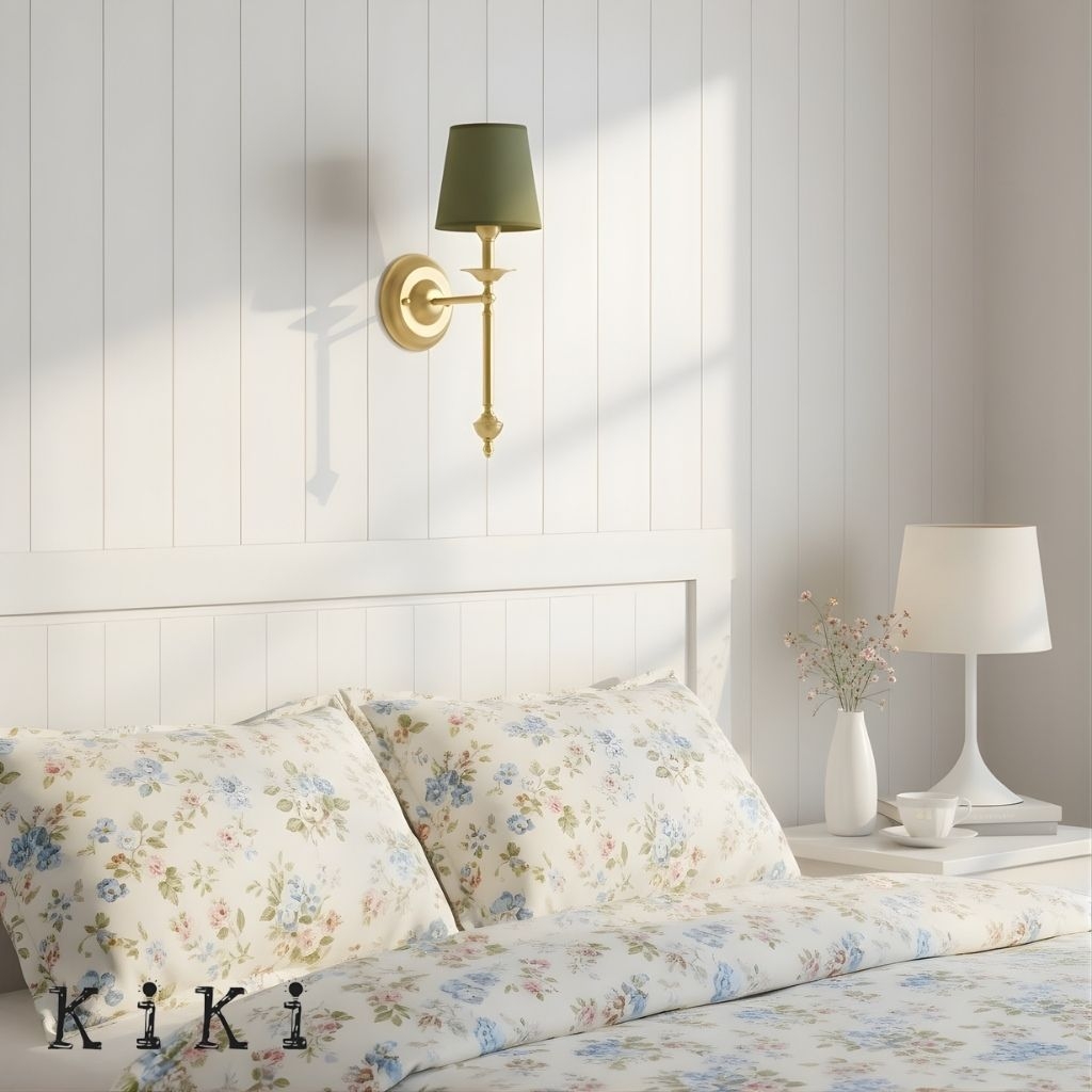 Arcuma Elegant Wall Light - Copper or Black Finishes Sconce with Fabric Shade for Interior KL2337