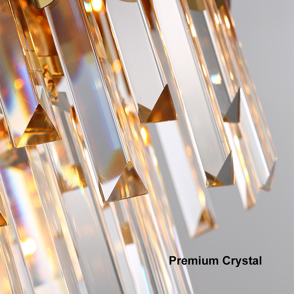 Modern Brass Crystal Chandelier