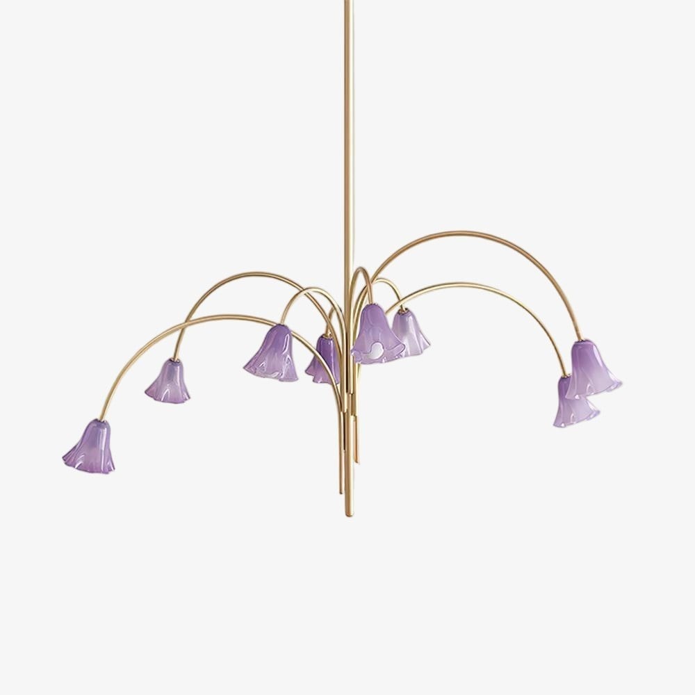 Bellina Modern Romantic Chandelier - Botanical Lily Design with Glass Flowers KL1449
