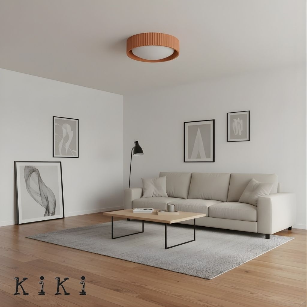 Acrion Minimalist Acrylic Ceiling Lamp - Circle Concrete Ceiling Light for Living Areas KL2333