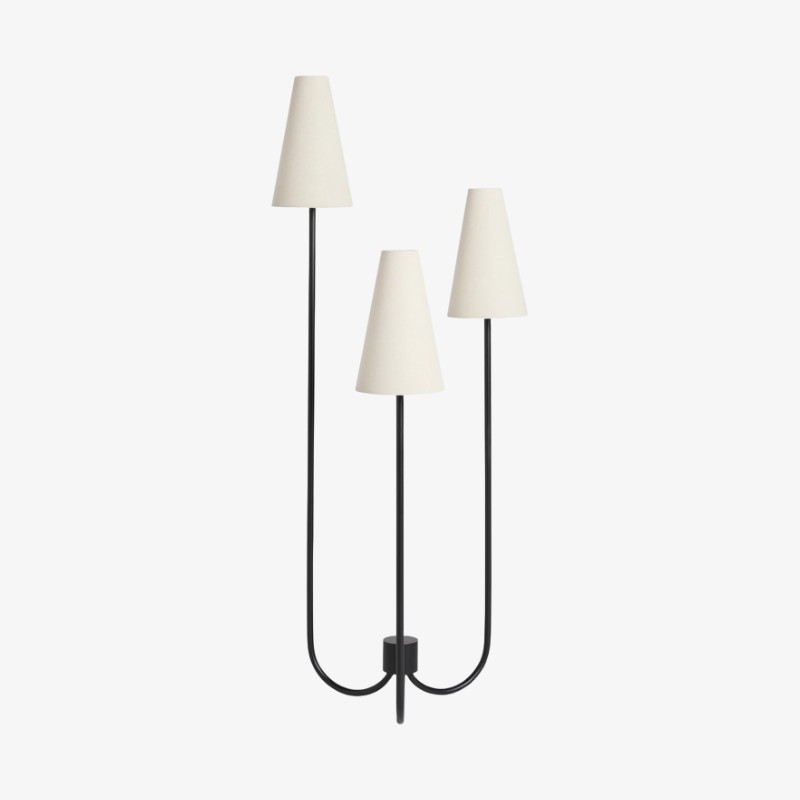 Cordove Three-Tapered Shade Floor Lamp - Modern minimalist Metal Fabric Light for Living Room KL1610