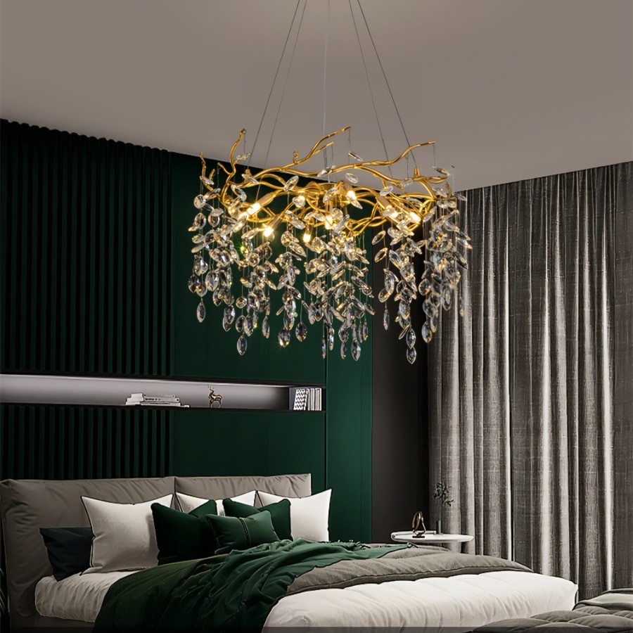 Golden Crystal Branch Chandelier
