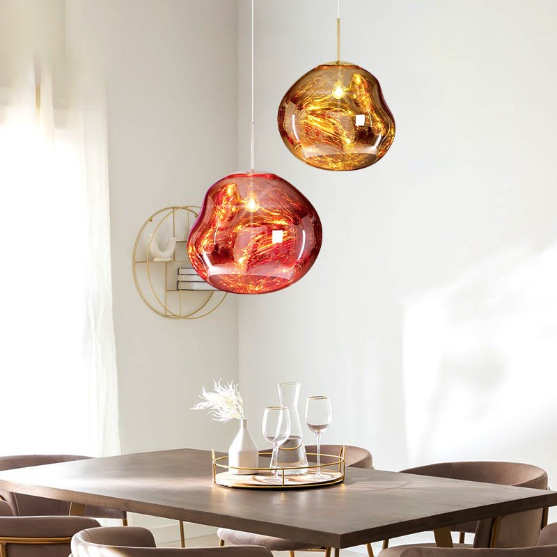Glass Melt Pendant Light - Artistic Molten Pendant Light For Living Room And Dining Room