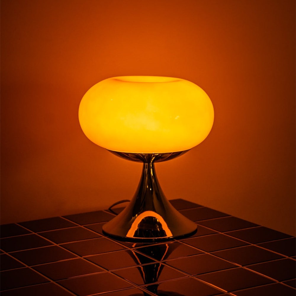 Lollora Apple Metal Glass Table Lamp - Soft Mood Lighting for Nightstand and Study KL128