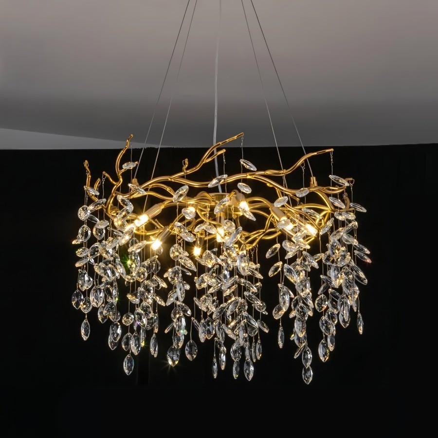 Golden Crystal Branch Chandelier
