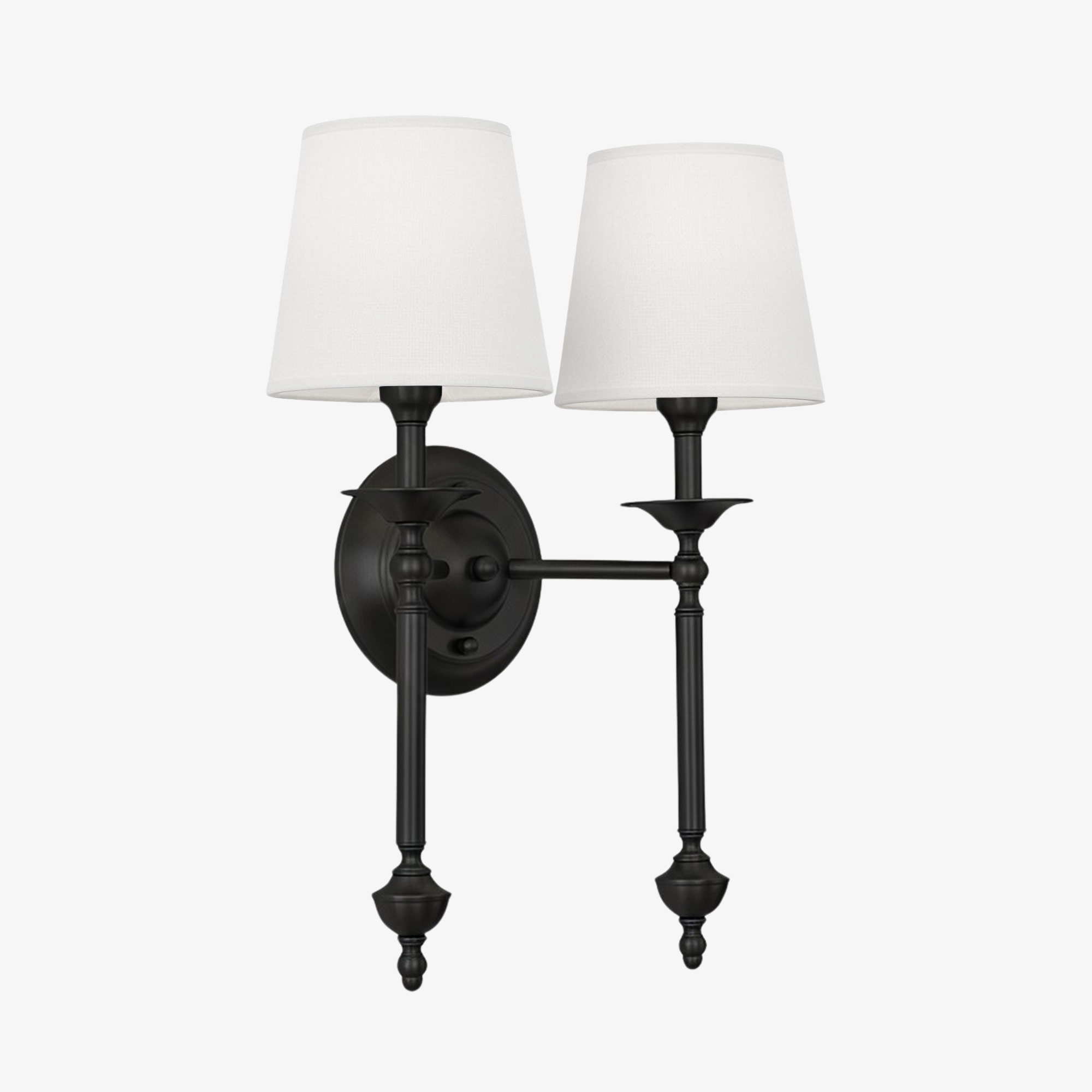 Arcuma Elegant Wall Light - Copper or Black Finishes Sconce with Fabric Shade for Interior KL2337