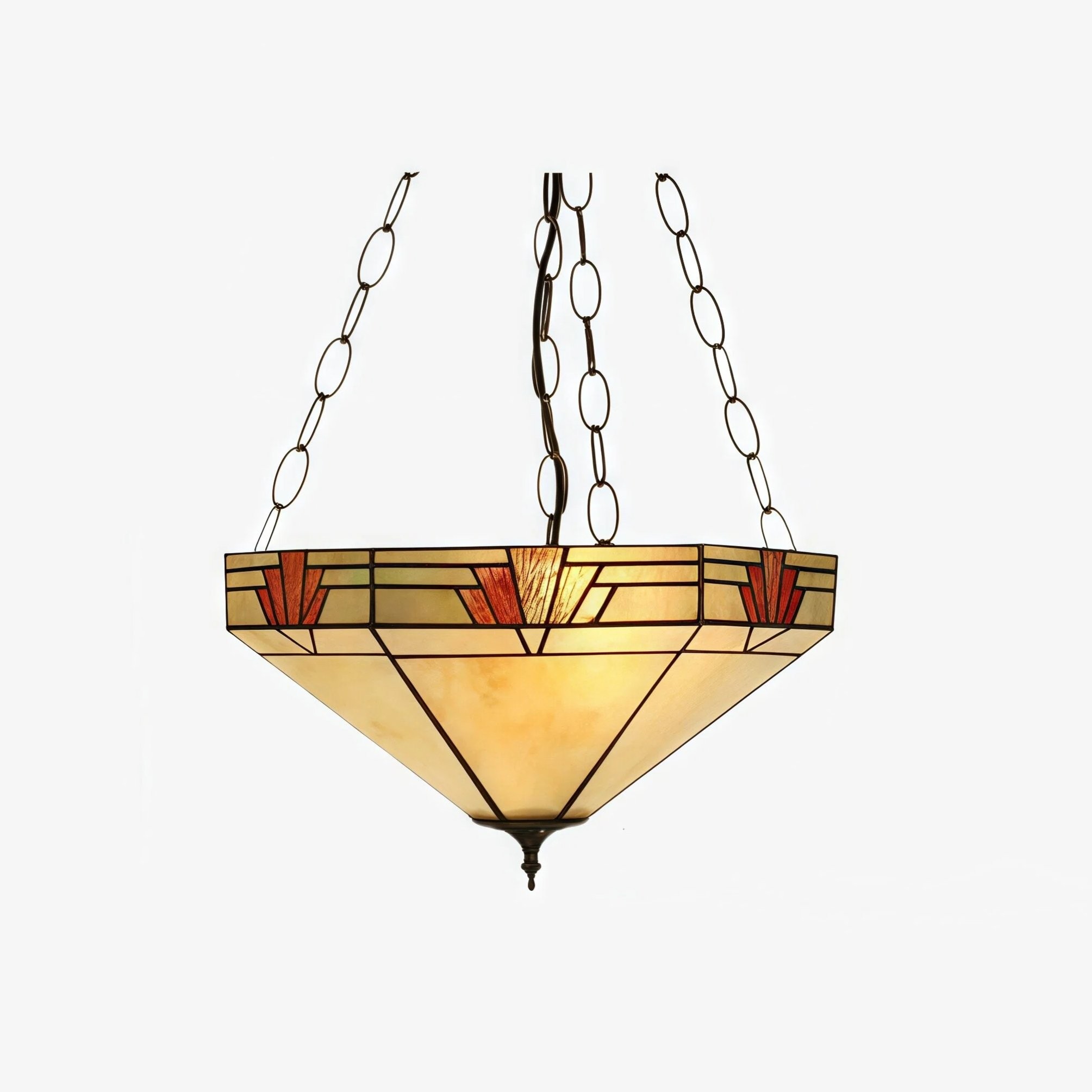 TF Nevada Inverted Glass Pendant Light - Tiffany Artisan Pendant Lamp for Dining Room KL1801