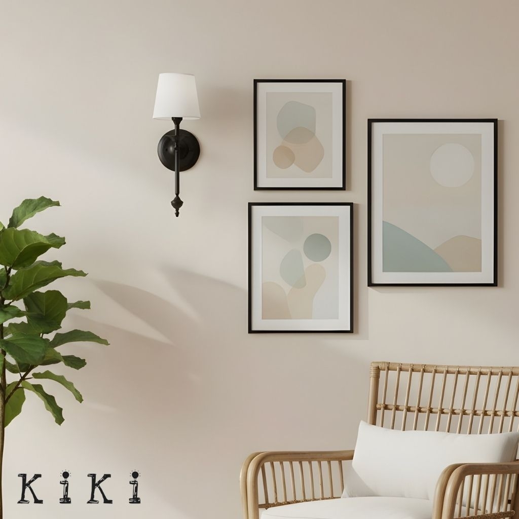 Arcuma Elegant Wall Light - Copper or Black Finishes Sconce with Fabric Shade for Interior KL2337