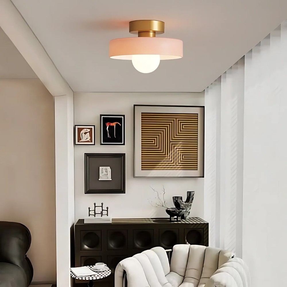 Stained Glass Flush Disc Orb Ceiling Light KL917