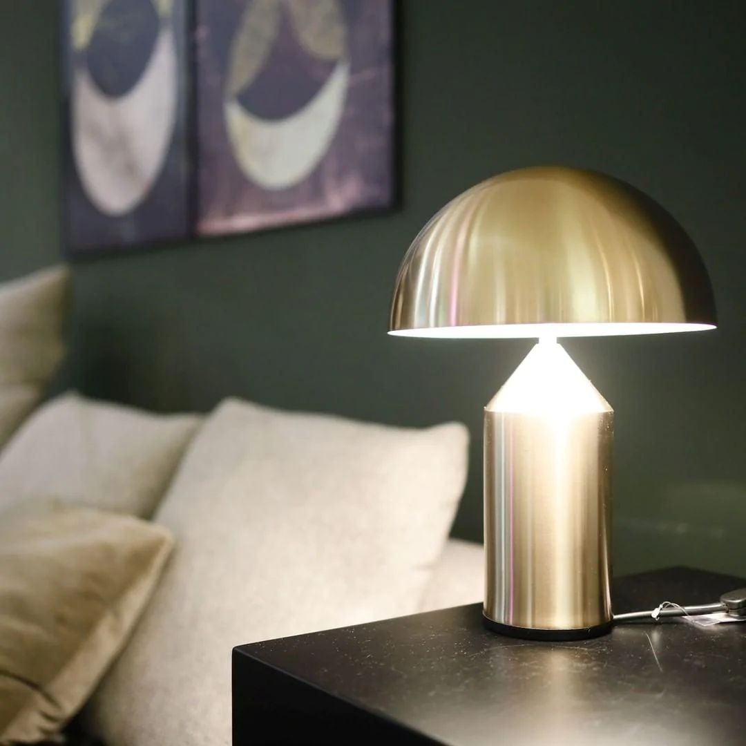 Atollo Metal Table Lamp - Decorative Dome Table Light for Office or Lounge