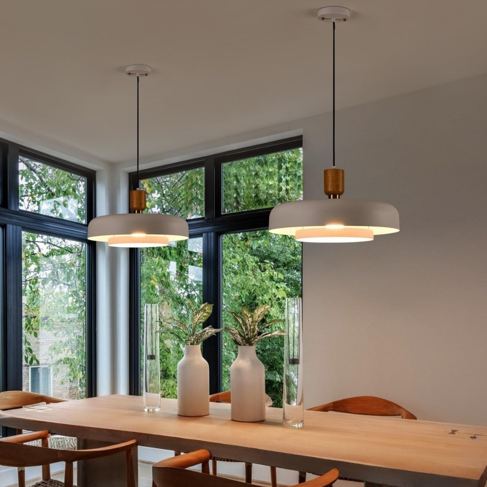 Natural Circle Modern Wooden Pendant Light KL1101