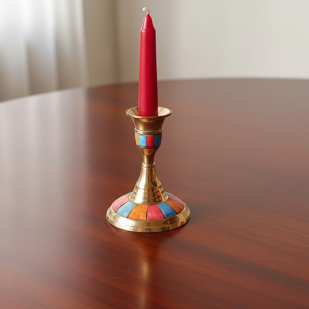 Ossik Decorative Candle Holder - Retro Nordic Brass Holder for Bedroom and Table KL2348