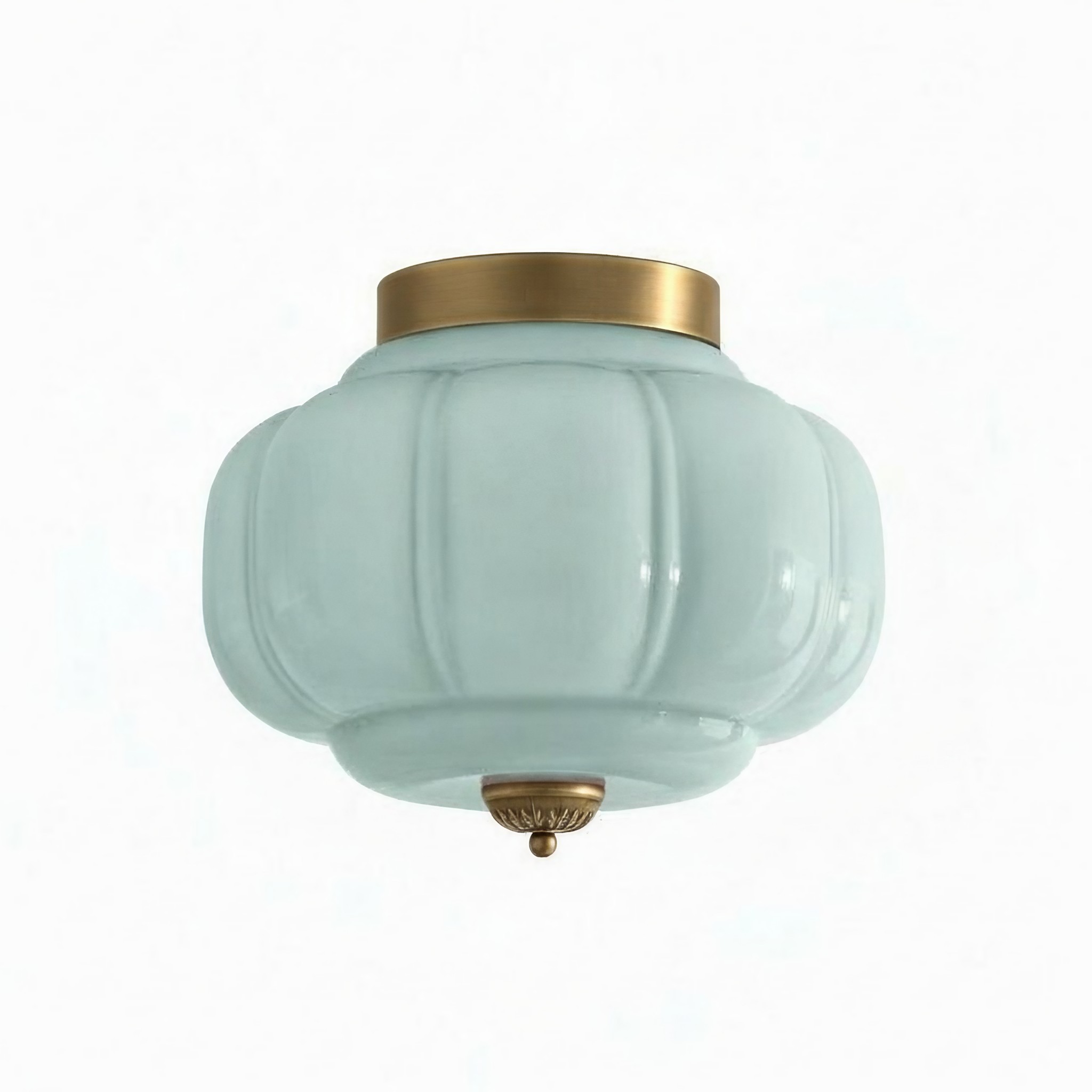 Eloise Retro Milk Glass Semi Flush Mount Ceiling Light KL859